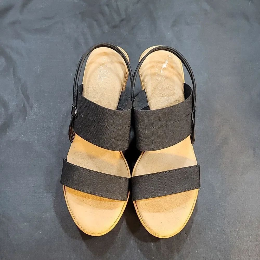 ITALIAN SHOEMAKERS WOMEN'S JILL DOUBLE STRAP ELASTIC ANKLE BAND STRAP SANDAL